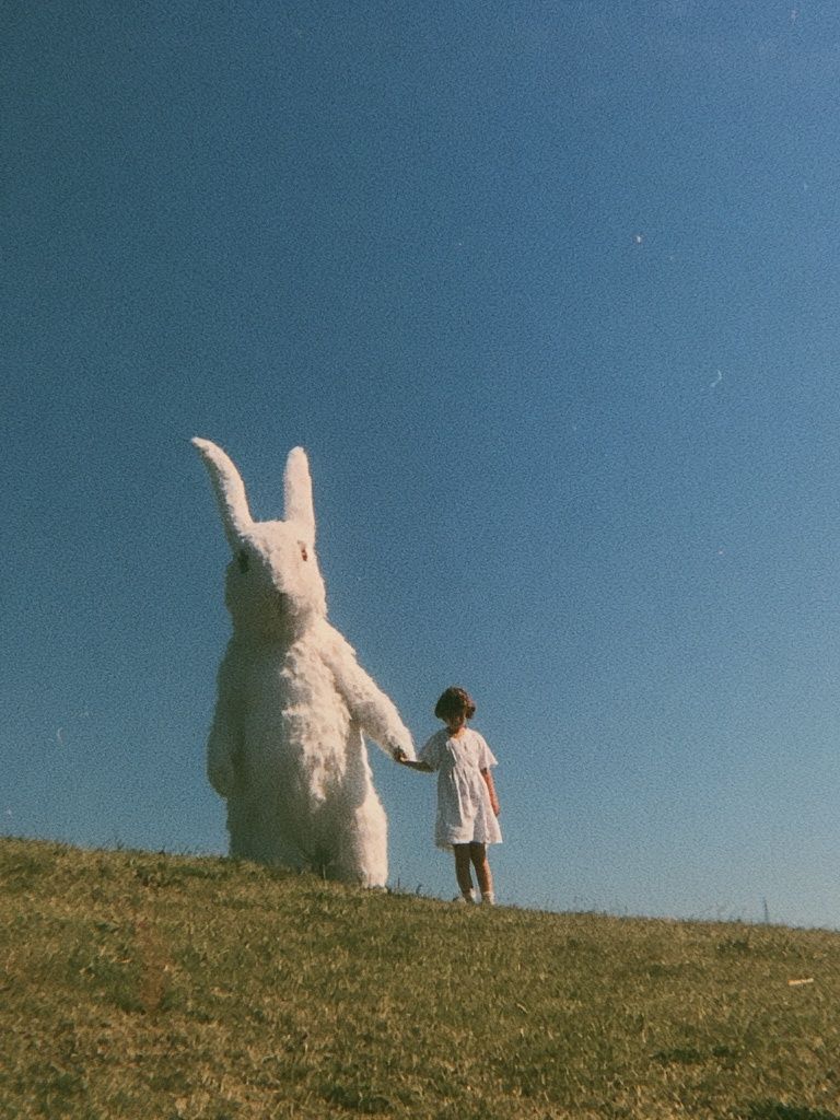 Girl and Giant Rabbit Surreal Print. poster — photography art
