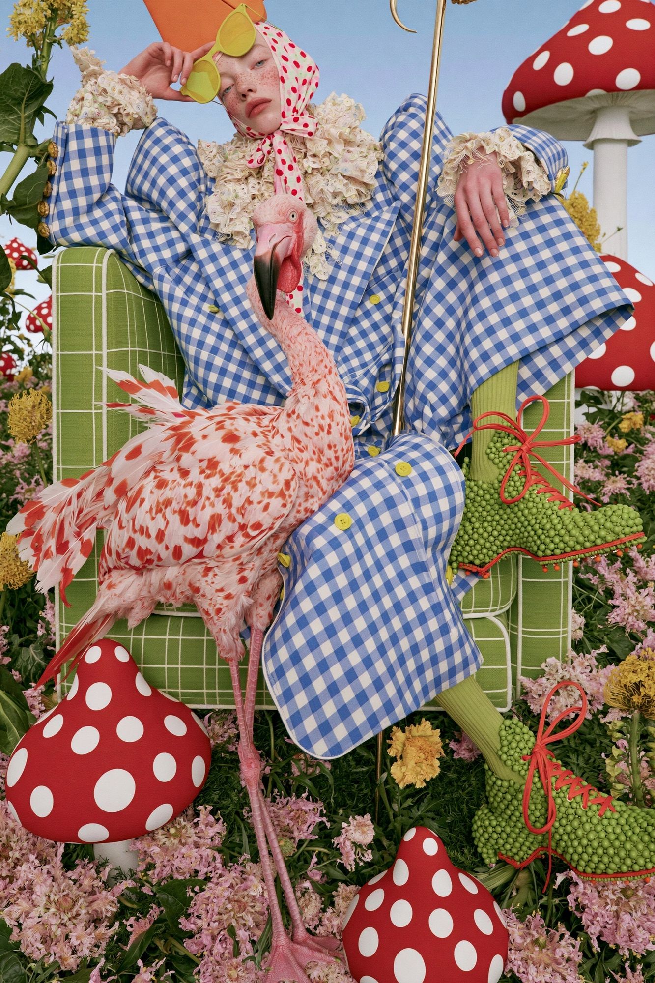 Surreal Flamingo Garden Fashion Poster. poster — photography art