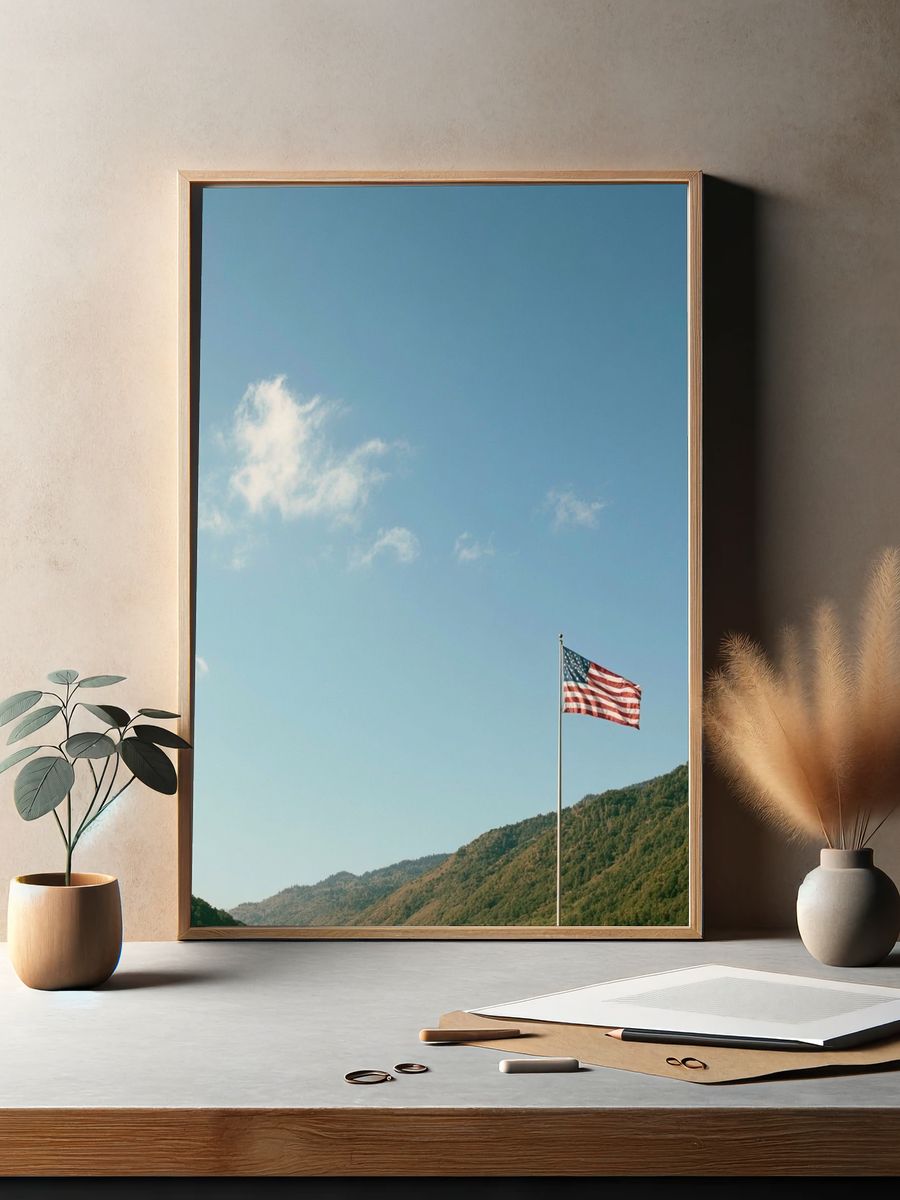 American Flag Landscape Poster. — room view 2