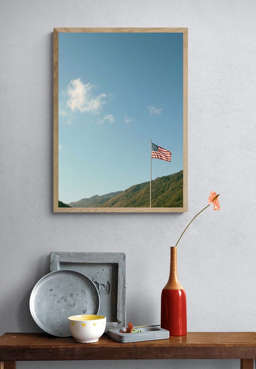 American Flag Landscape Poster. — room view 3