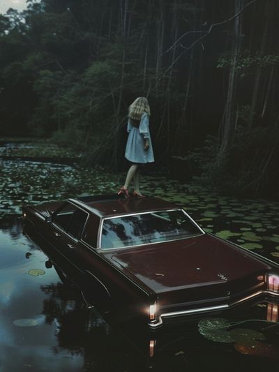Surreal Forest Car Scene Poster. poster print
