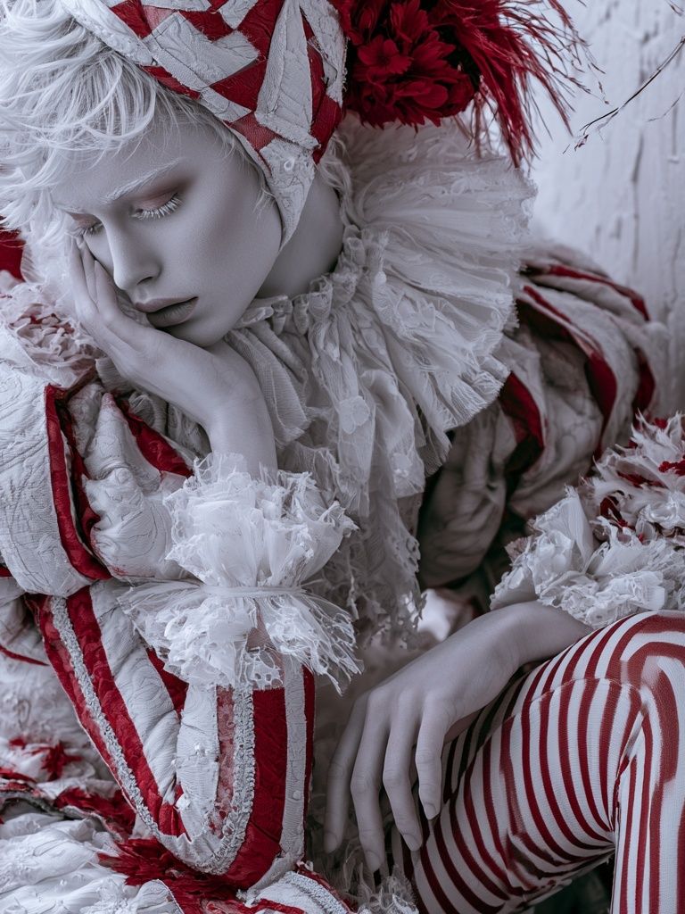 Red and White Portrait Photography Poster. poster detail