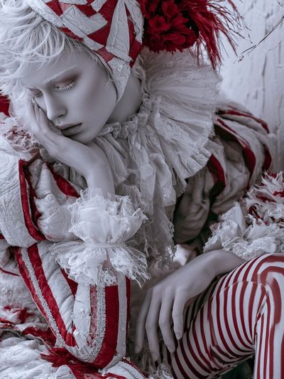Red and White Portrait Photography Poster. poster