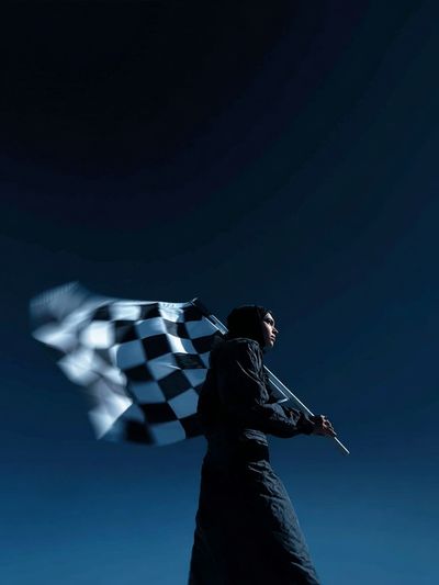 Checkered Flag Racer Photography Poster. poster print