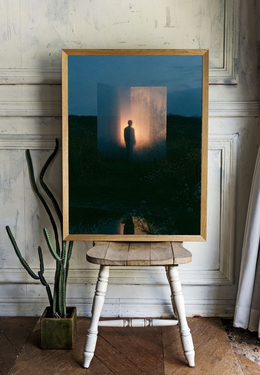 Silhouetted Figure at Dusk Poster. — room view 1