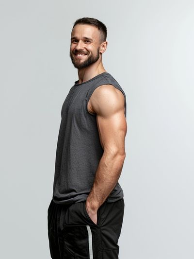 Smiling Athlete Portrait Poster.