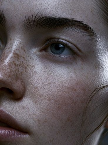 Freckled Portrait Photography Poster. poster detail