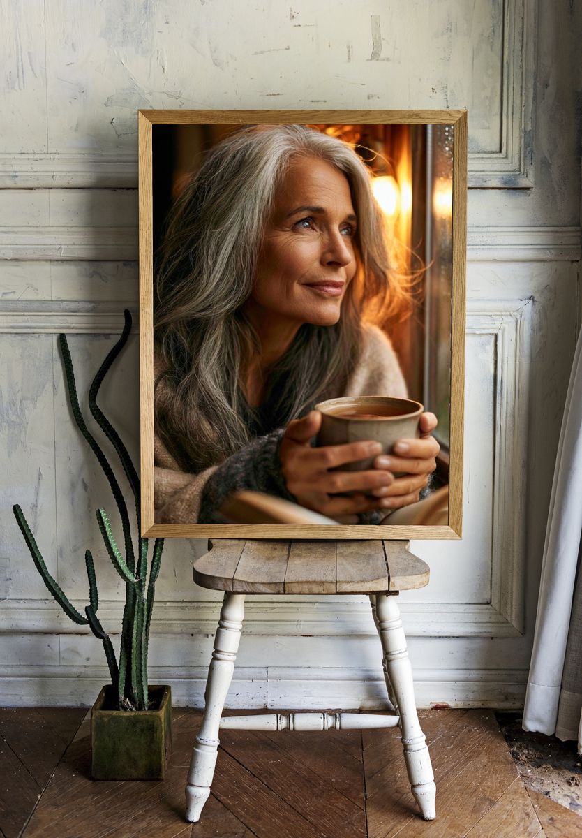 Cozy Window Portrait Photography Poster. — room view 1