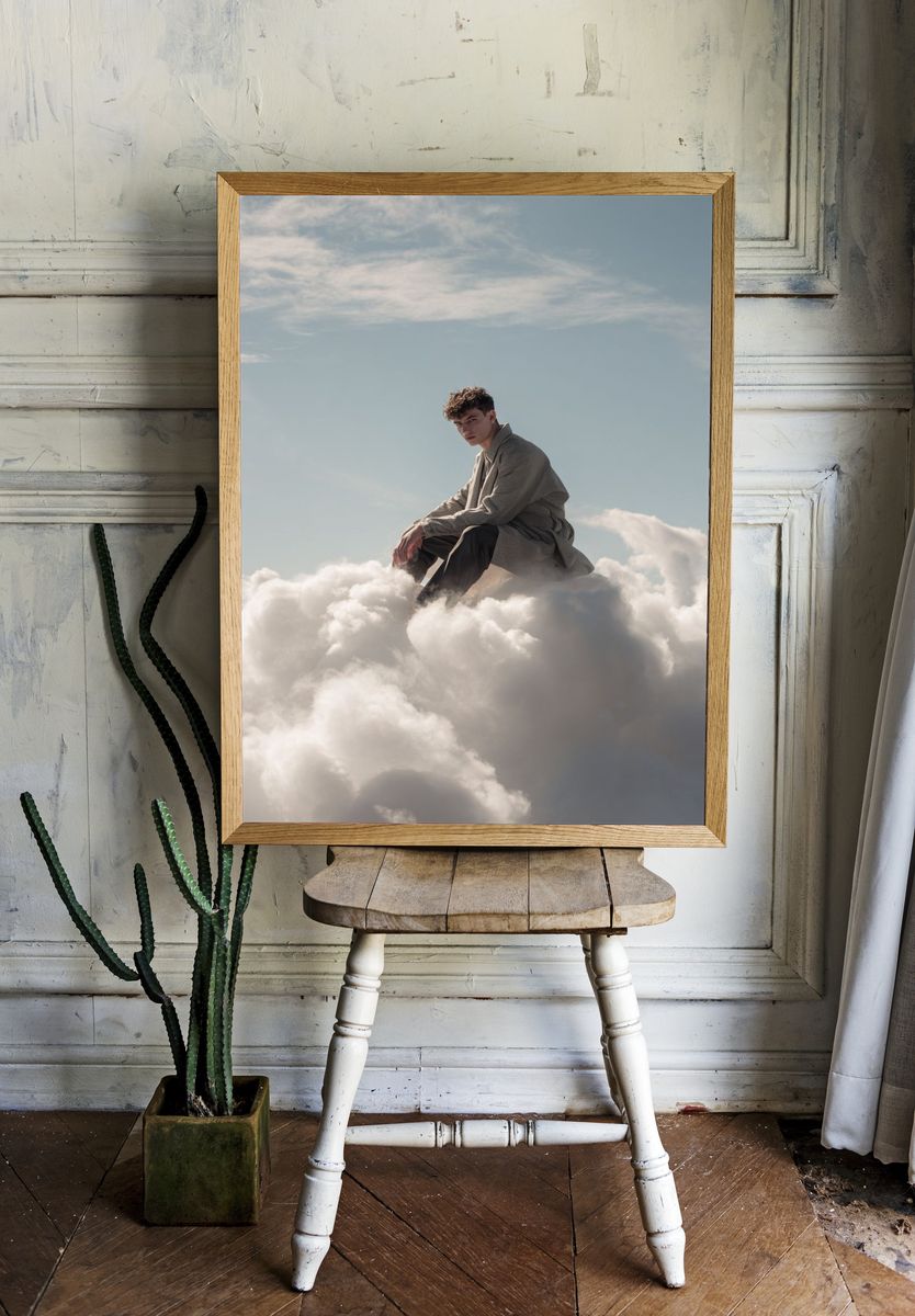 Dreamy Cloud Portrait Print. — room view 1