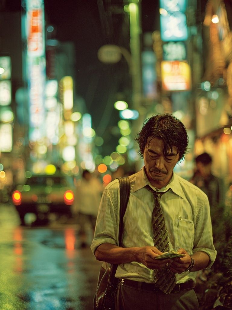 Rainy Tokyo Street Portrait Poster. poster — photography art