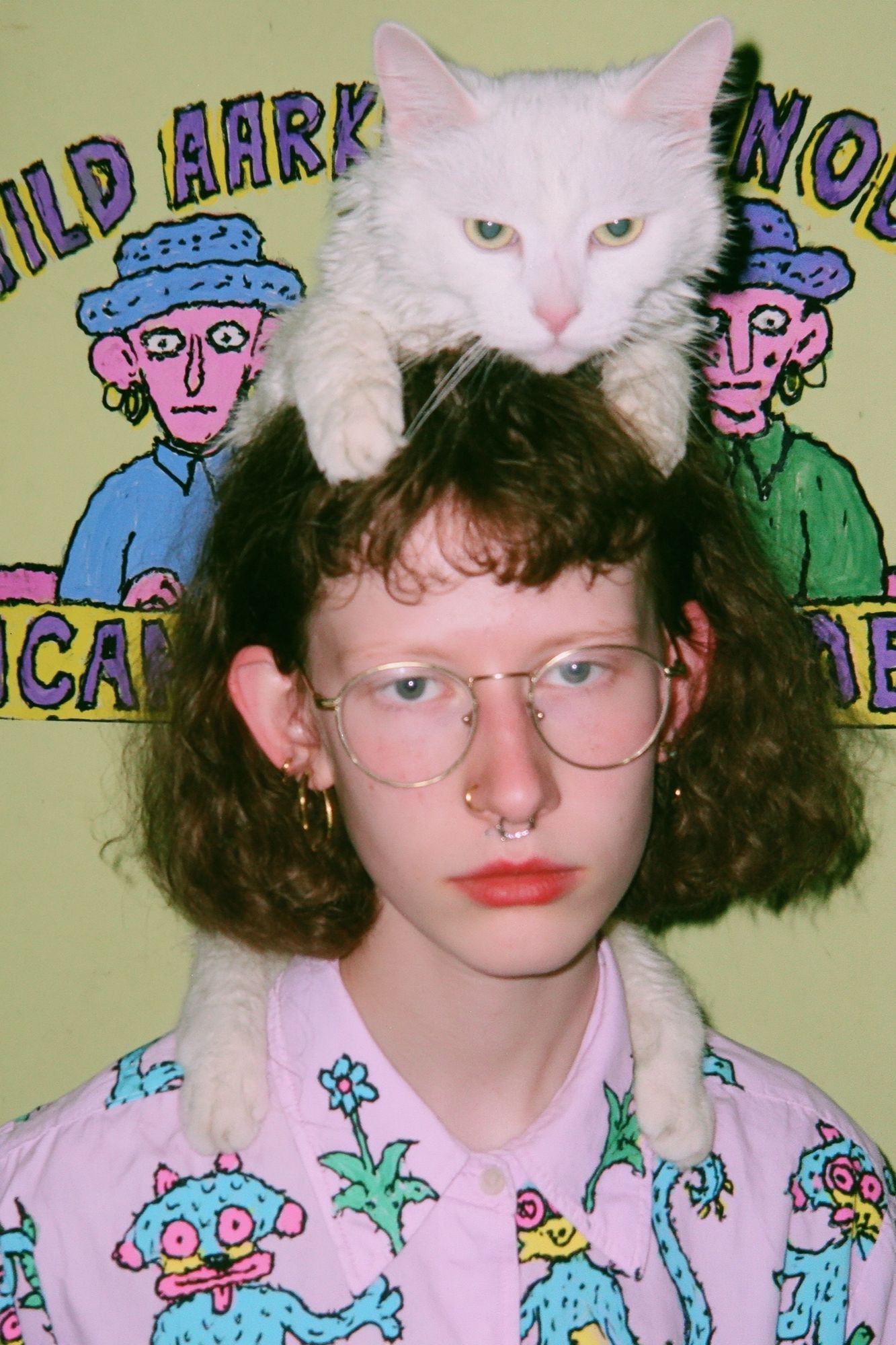 White Cat Portrait Photography Poster. poster detail
