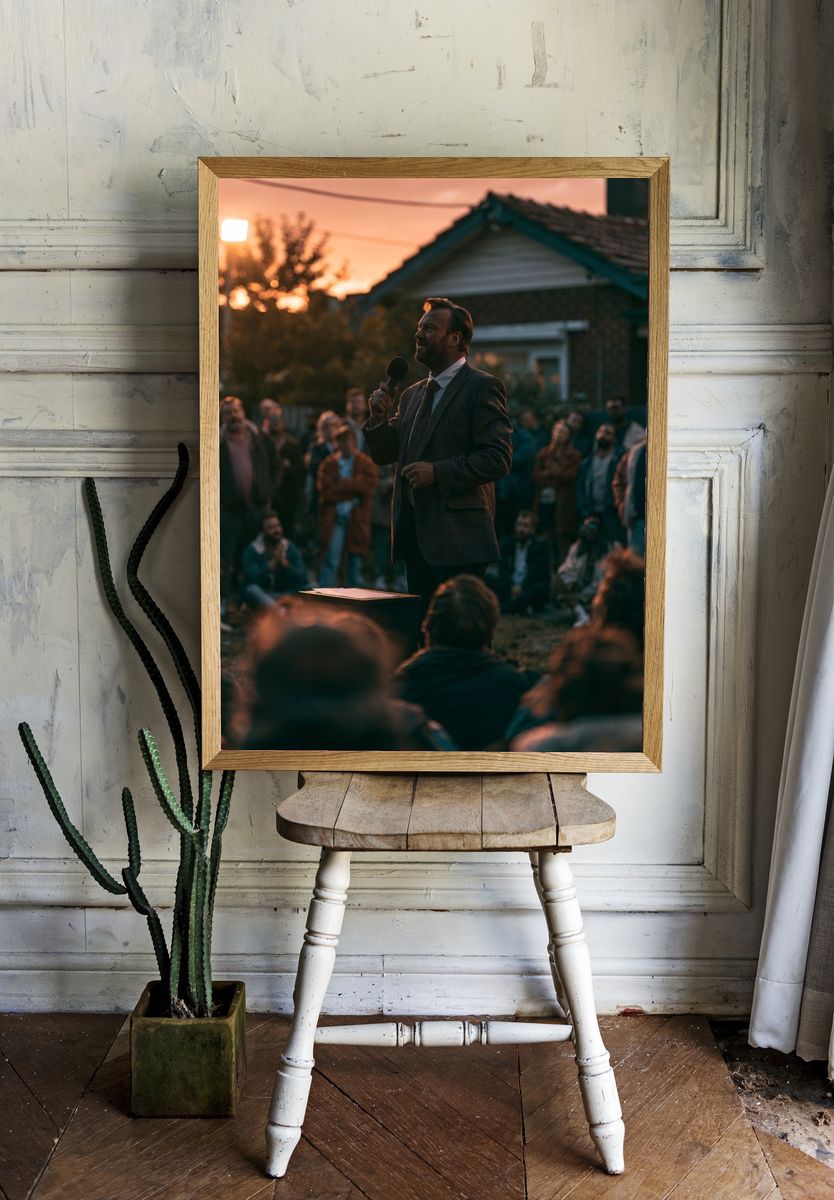Outdoor Speech at Sunset Poster. — room view 1