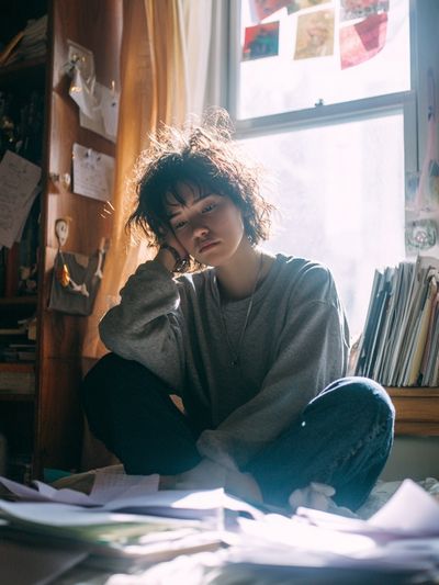 Moody Bedroom Portrait Photography Poster.