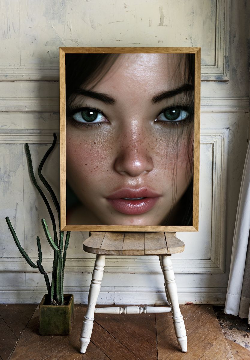 Freckled Portrait Photography Poster. room preview