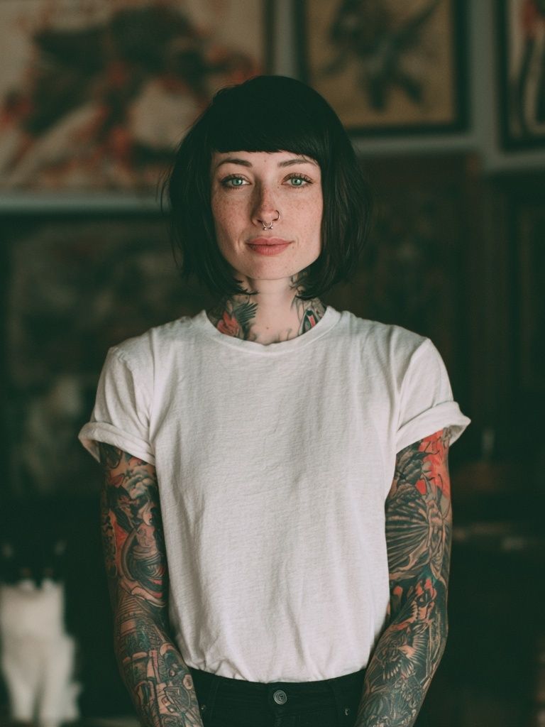 Tattooed Portrait Photography Poster. poster detail