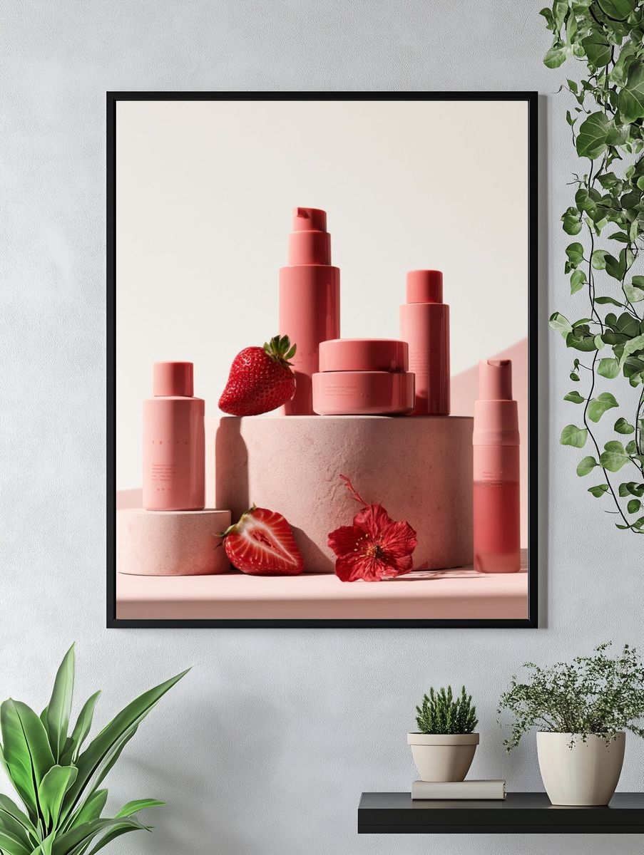 Strawberry Beauty Still Life Poster. — room view 4