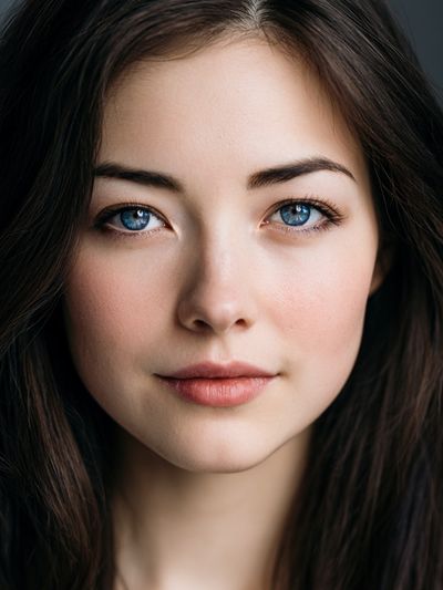 Blue-Eyed Woman Portrait Print.