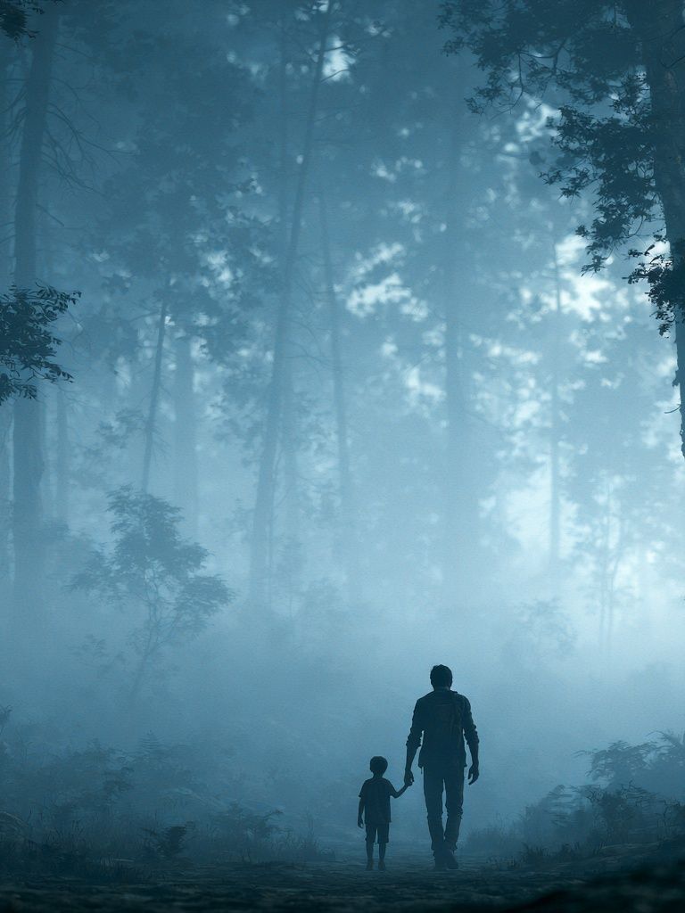 Misty Forest Walk Photography Poster. poster detail