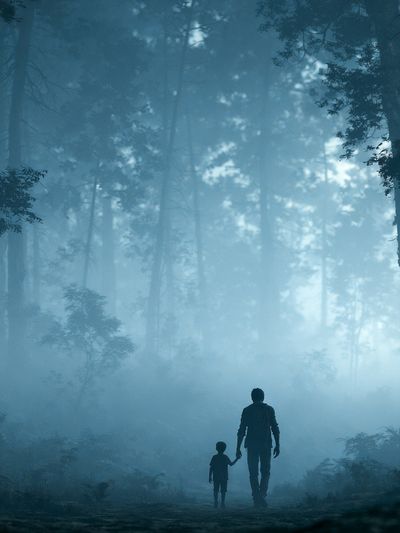 Misty Forest Walk Photography Poster. poster