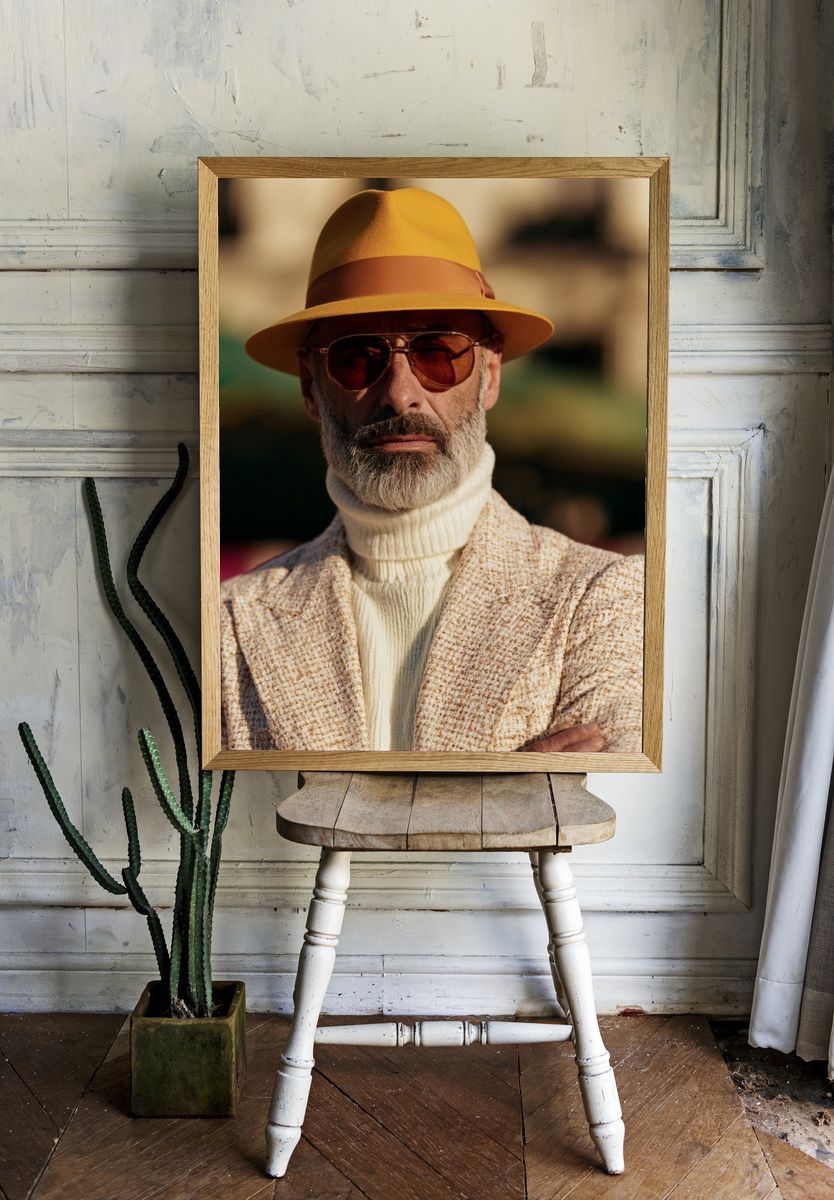 Stylish Man Portrait Photography Poster. — room view 1