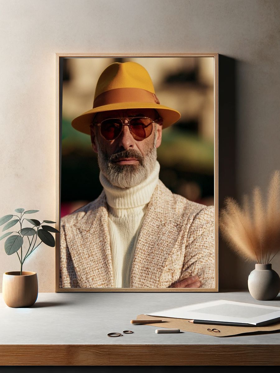 Stylish Man Portrait Photography Poster. — room view 2