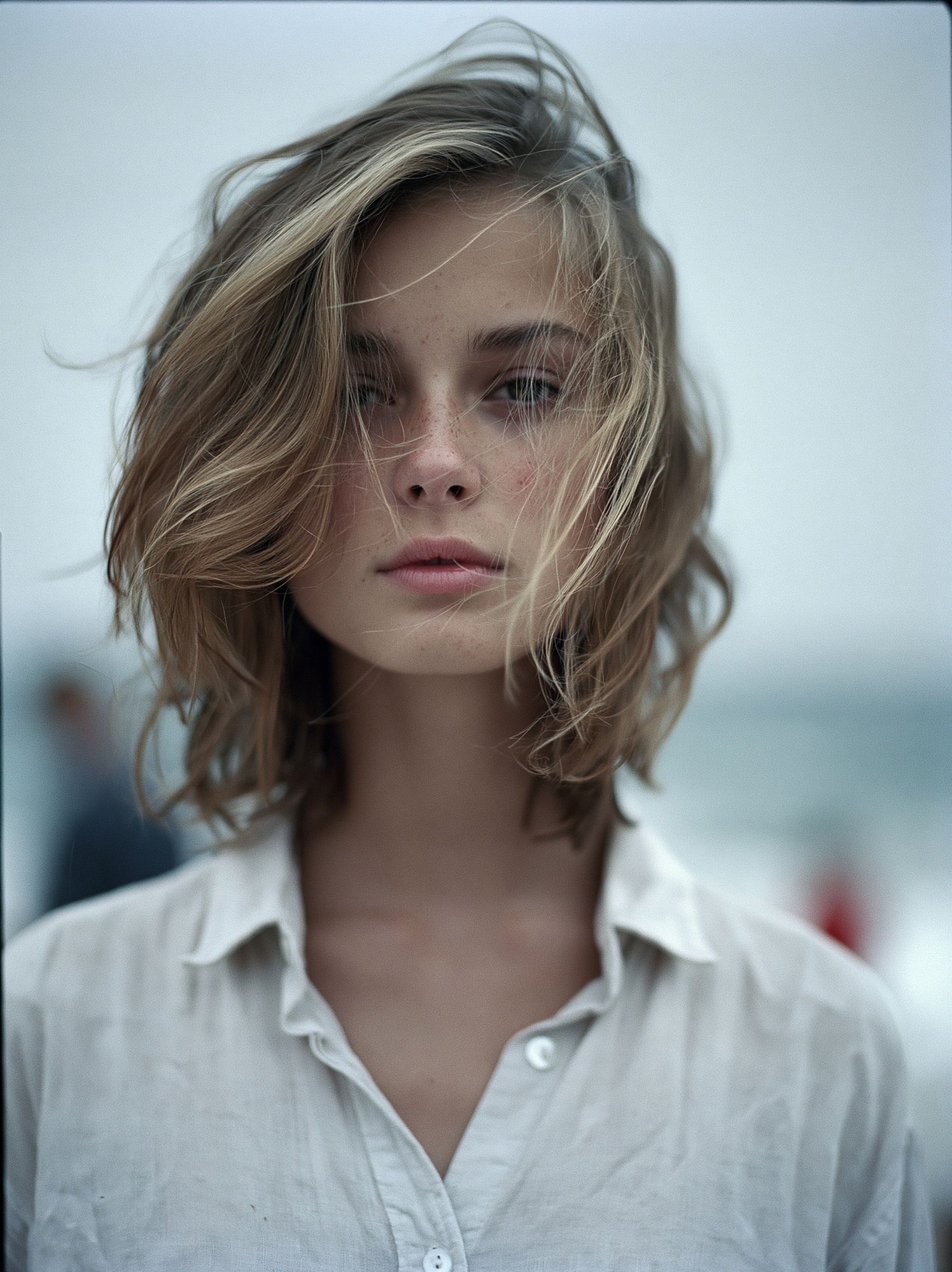 Windblown Portrait Photography Poster. poster detail