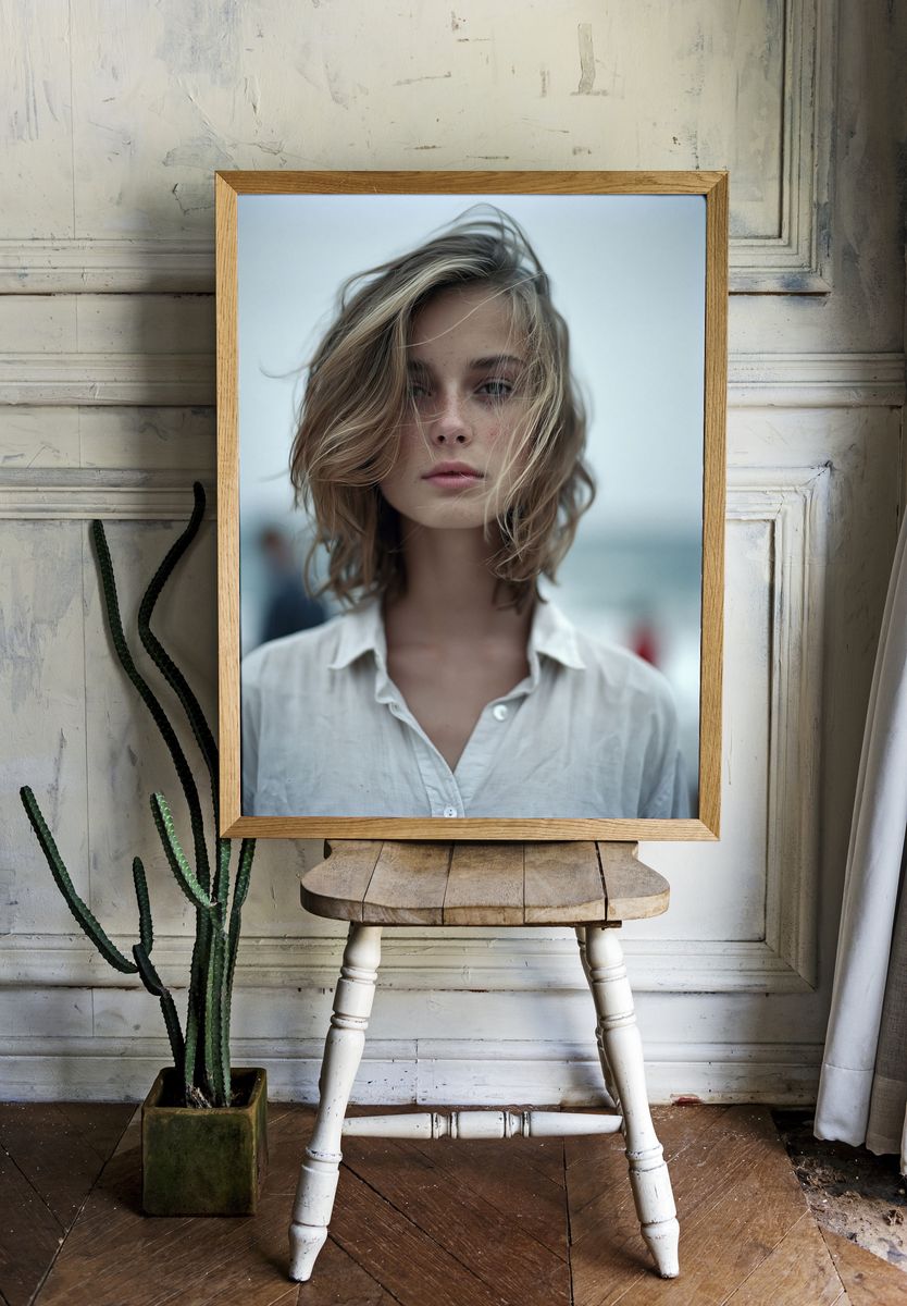 Windblown Portrait Photography Poster. — room view 1