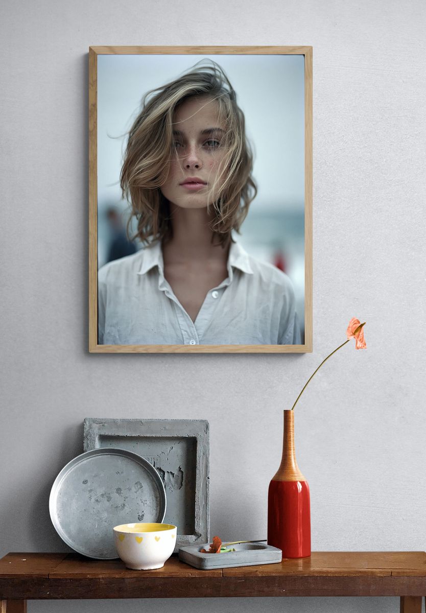 Windblown Portrait Photography Poster. — room view 3