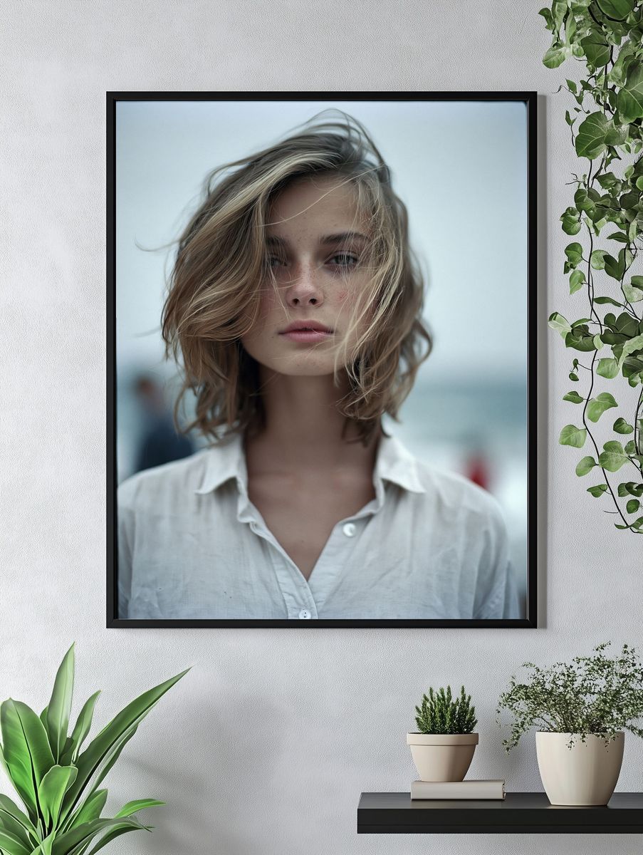 Windblown Portrait Photography Poster. — room view 4