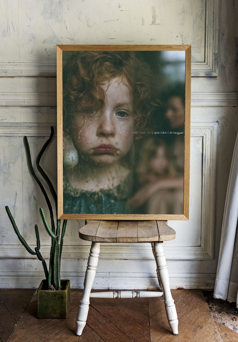 Melancholy Child Portrait Poster. — room view 1