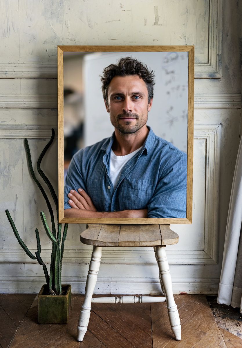 Confident Man Portrait Photography Poster. room preview