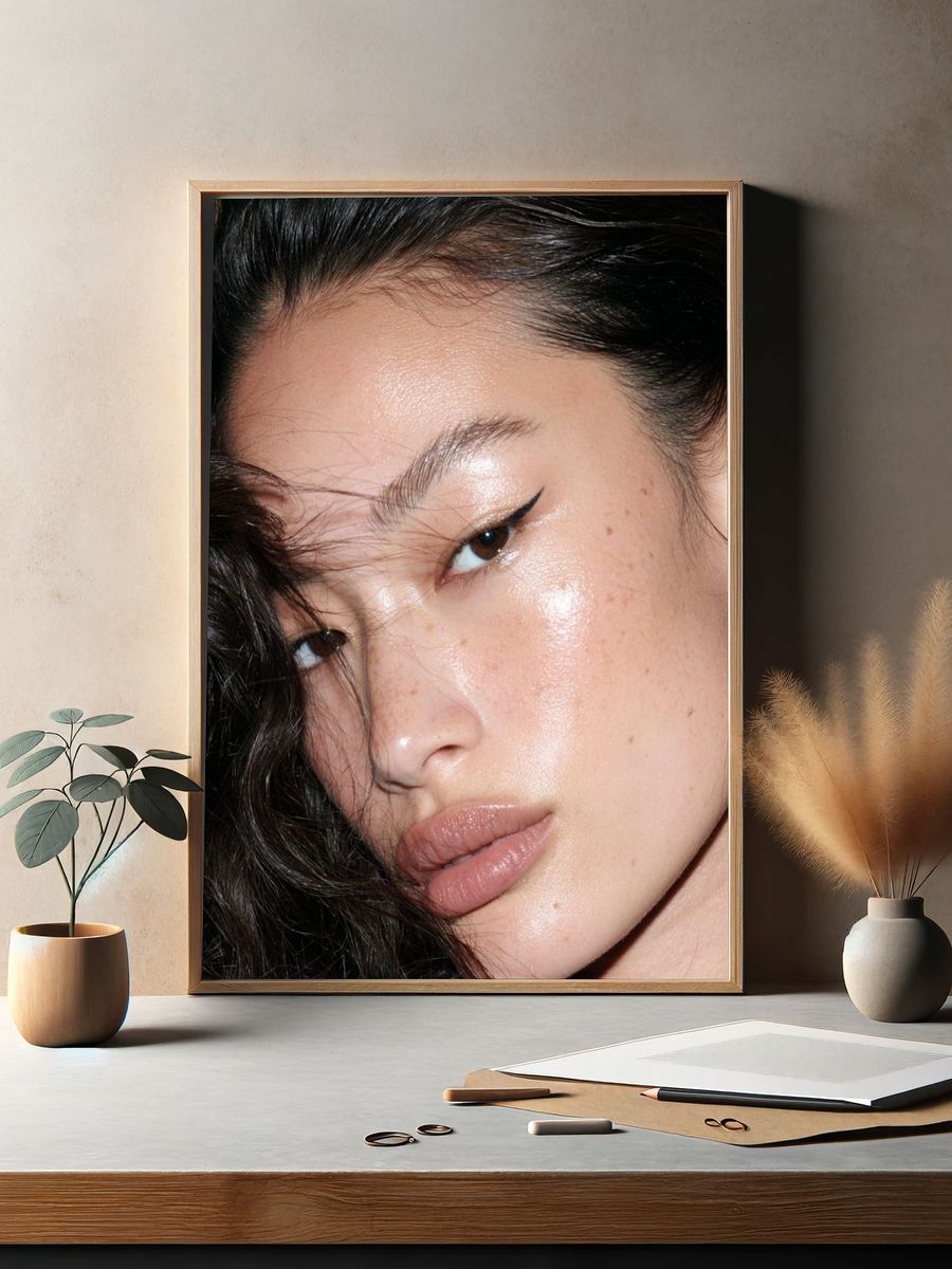 Glossy Beauty Portrait Poster. — room view 2