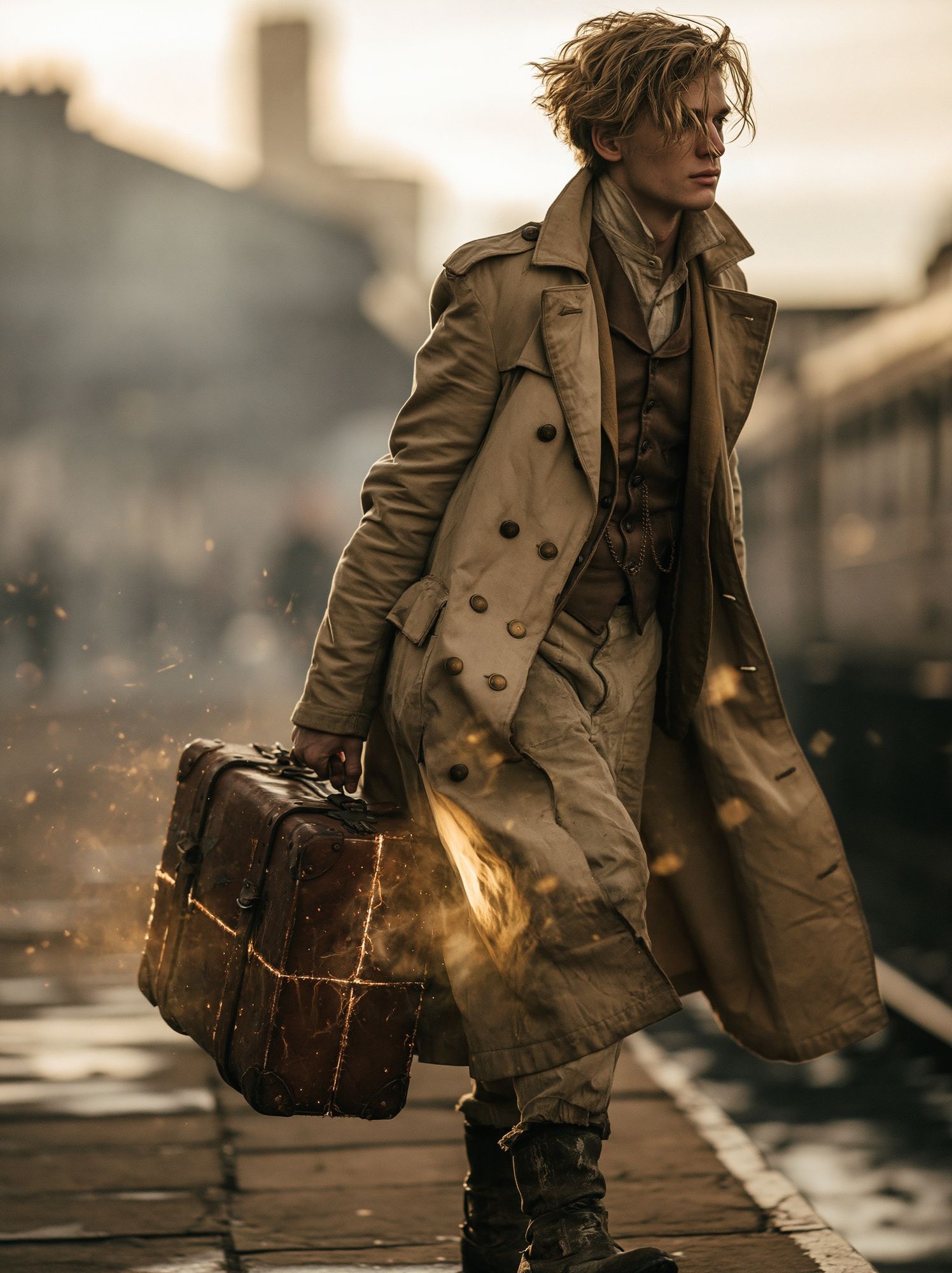 Trench Coat Traveler Photography Poster. poster — photography art
