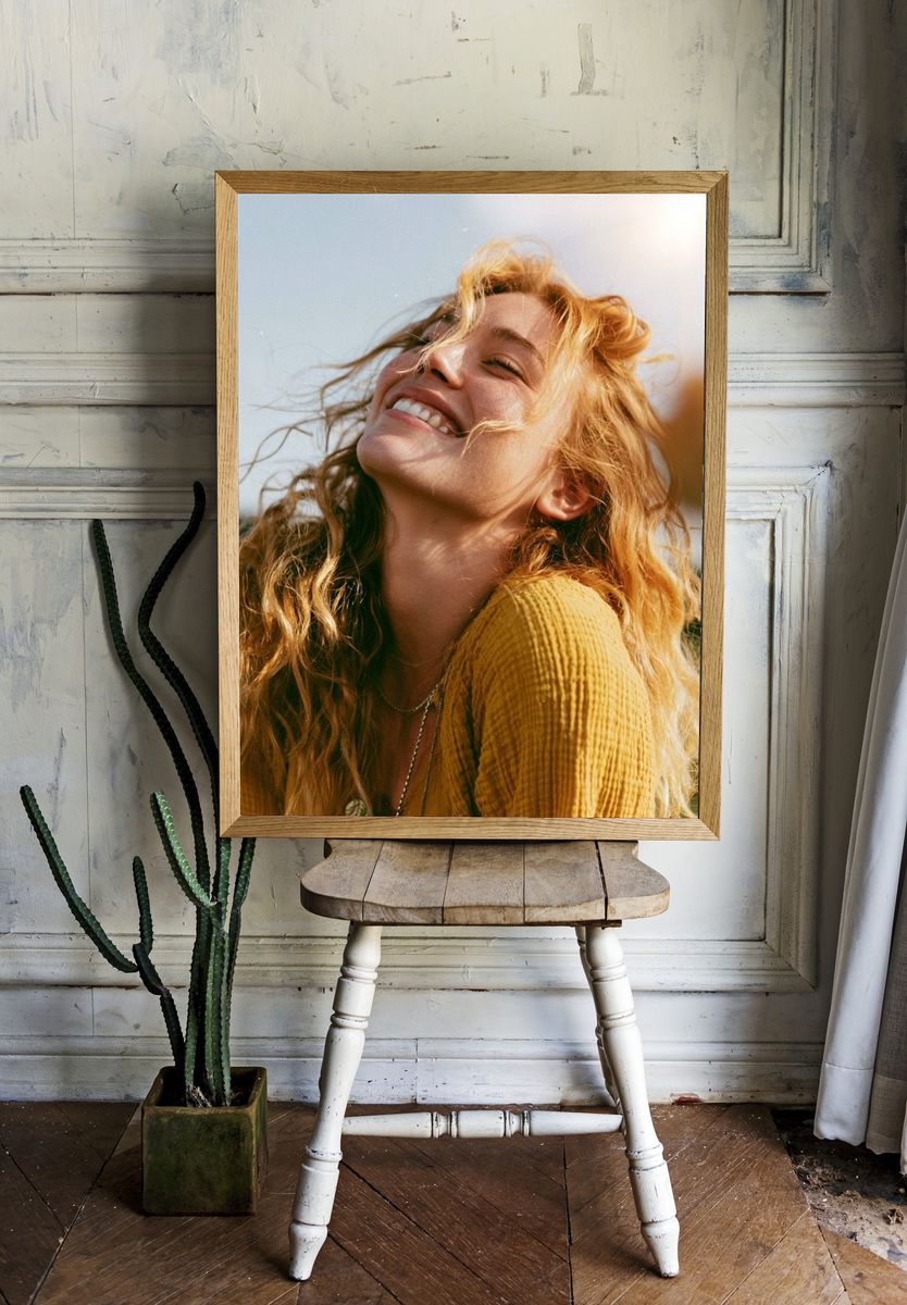 Smiling Woman Portrait Photography Poster. room preview