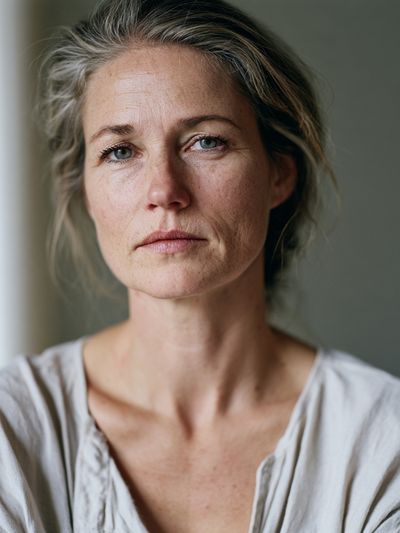 Contemplative Woman Portrait Print.
