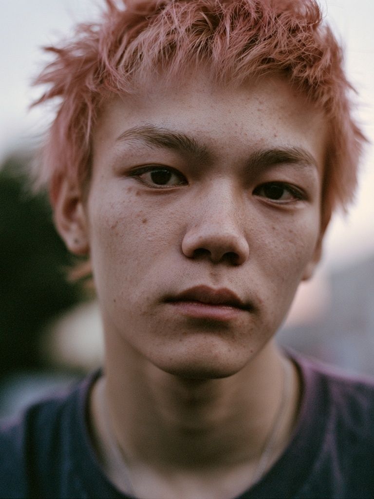 Pink-Haired Portrait Photography Poster. poster detail