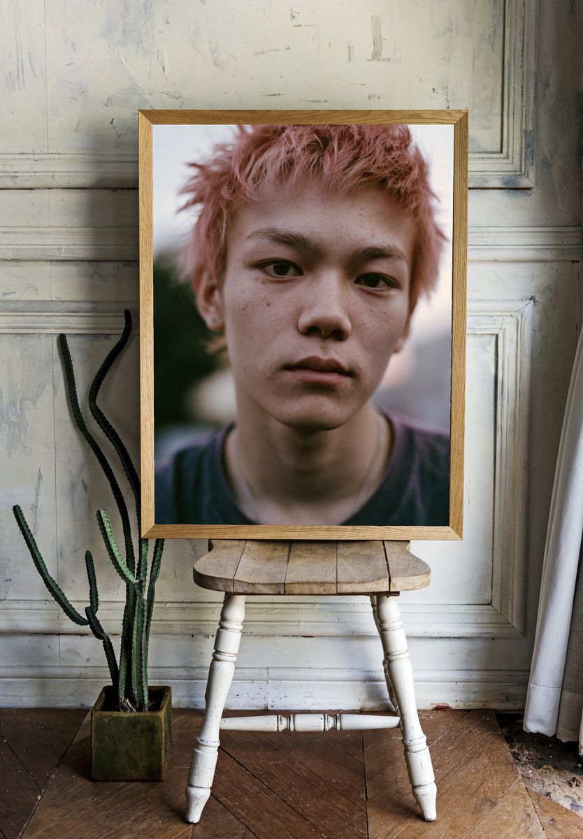 Pink-Haired Portrait Photography Poster. — room view 1