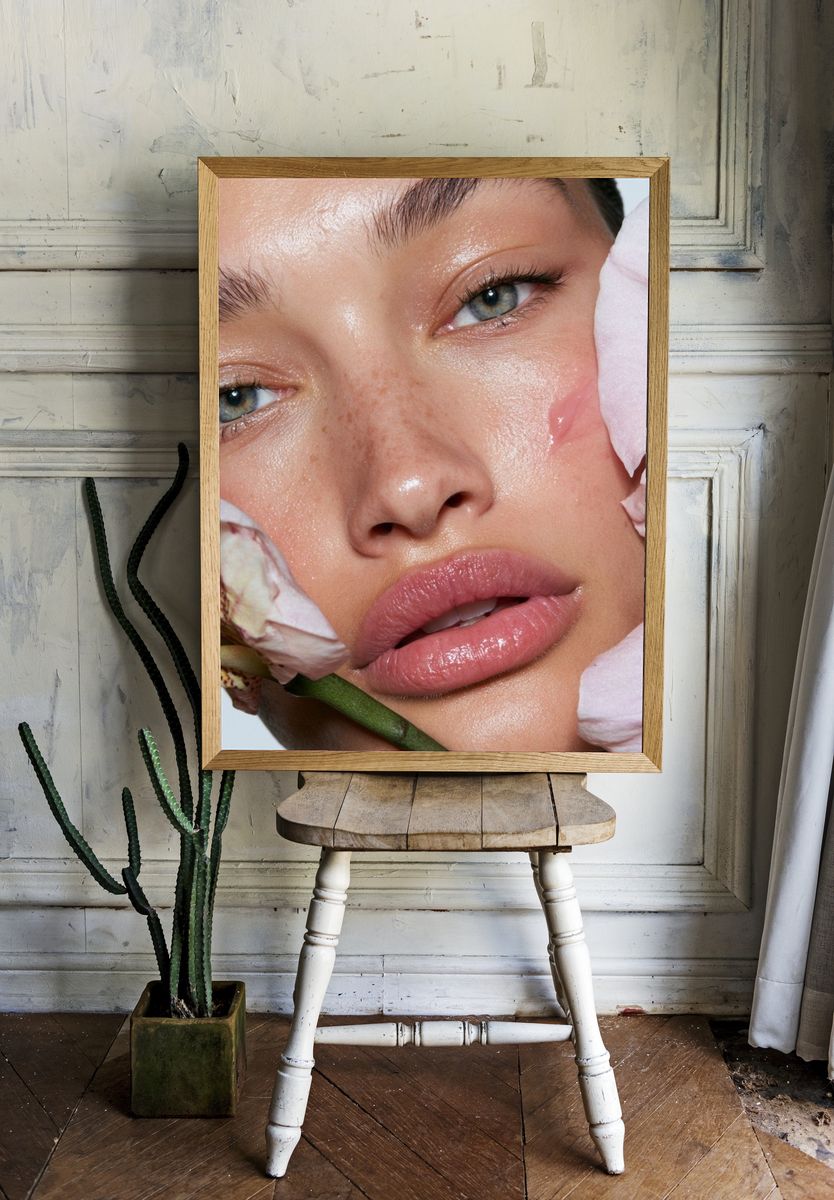 Floral Beauty Portrait Poster. room preview