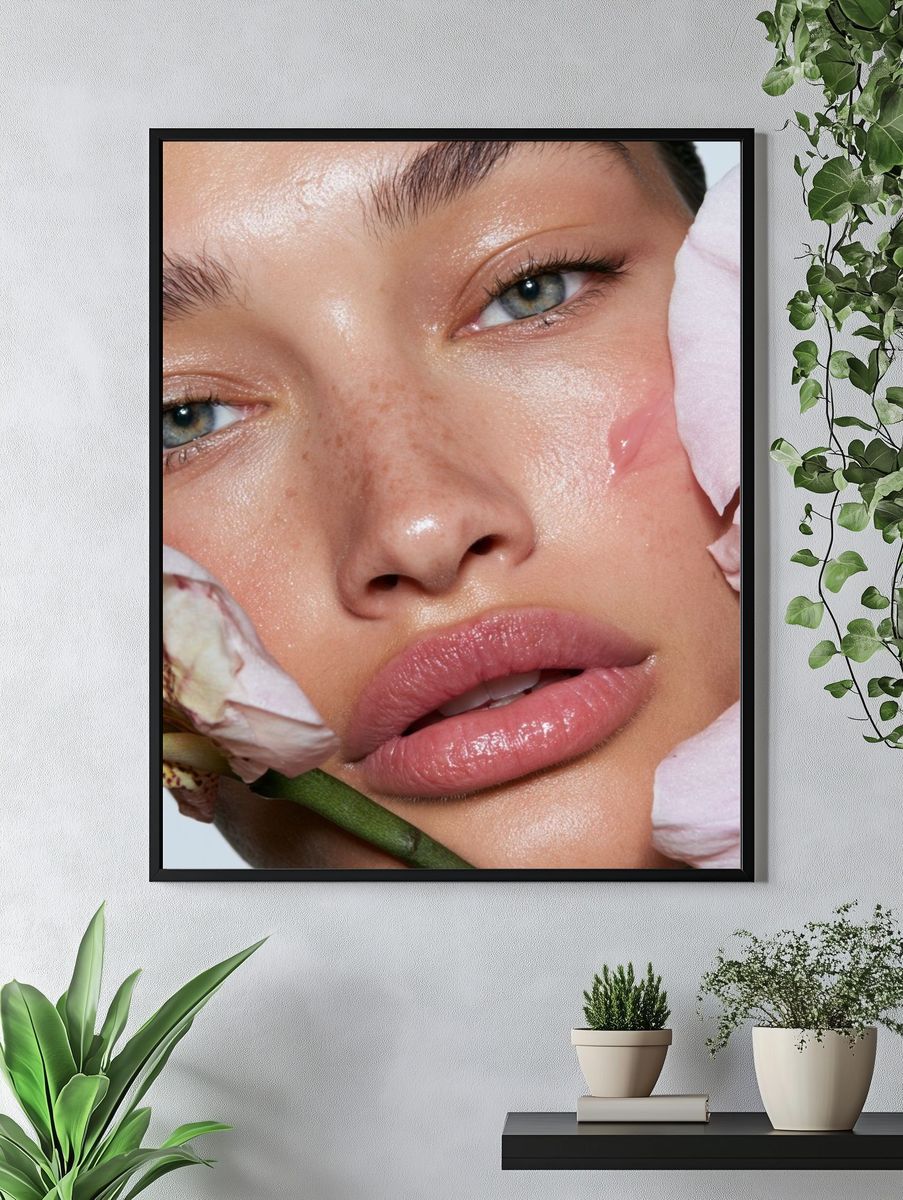 Floral Beauty Portrait Poster. — room view 4