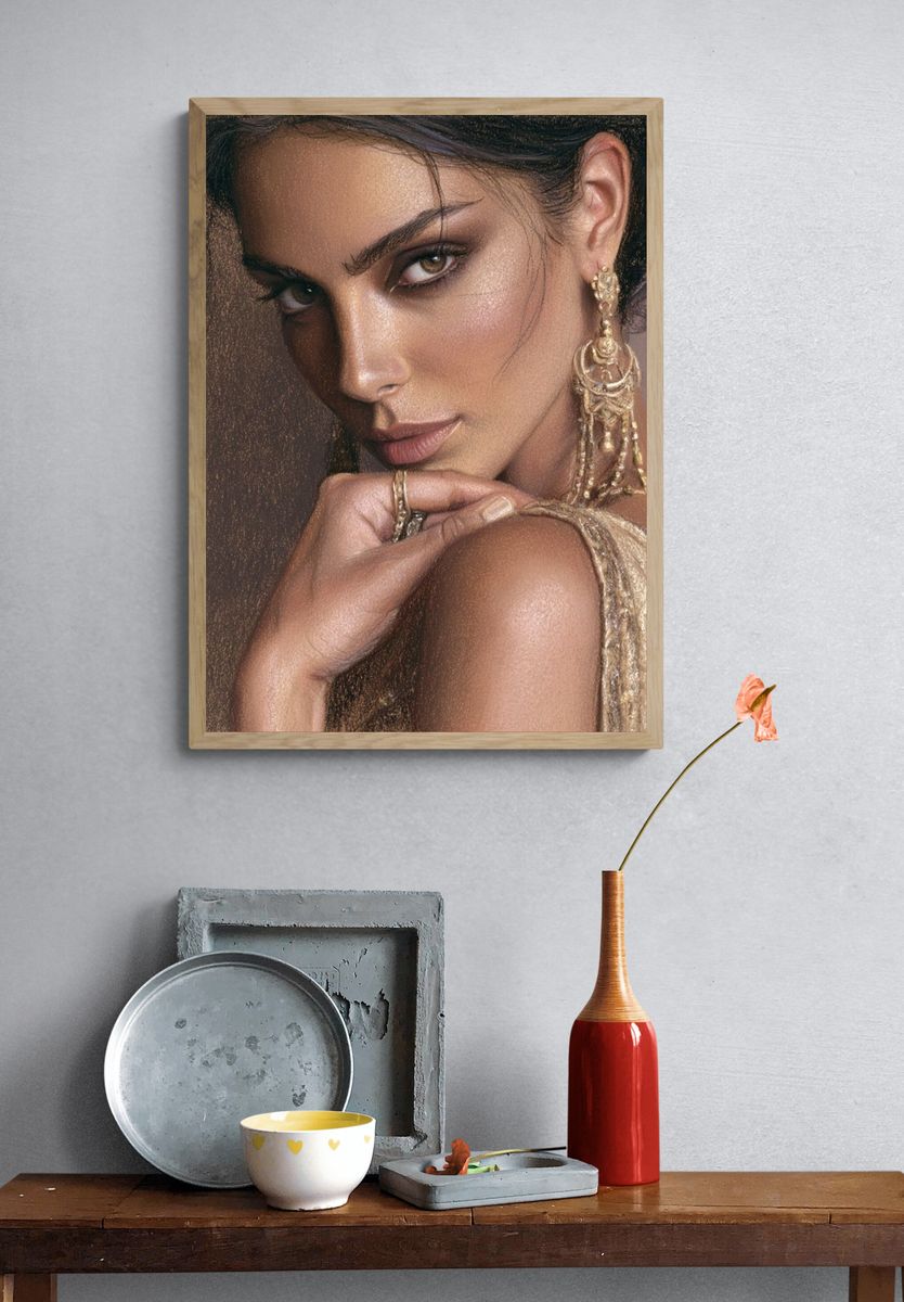 Elegant Woman Portrait Print. — room view 3