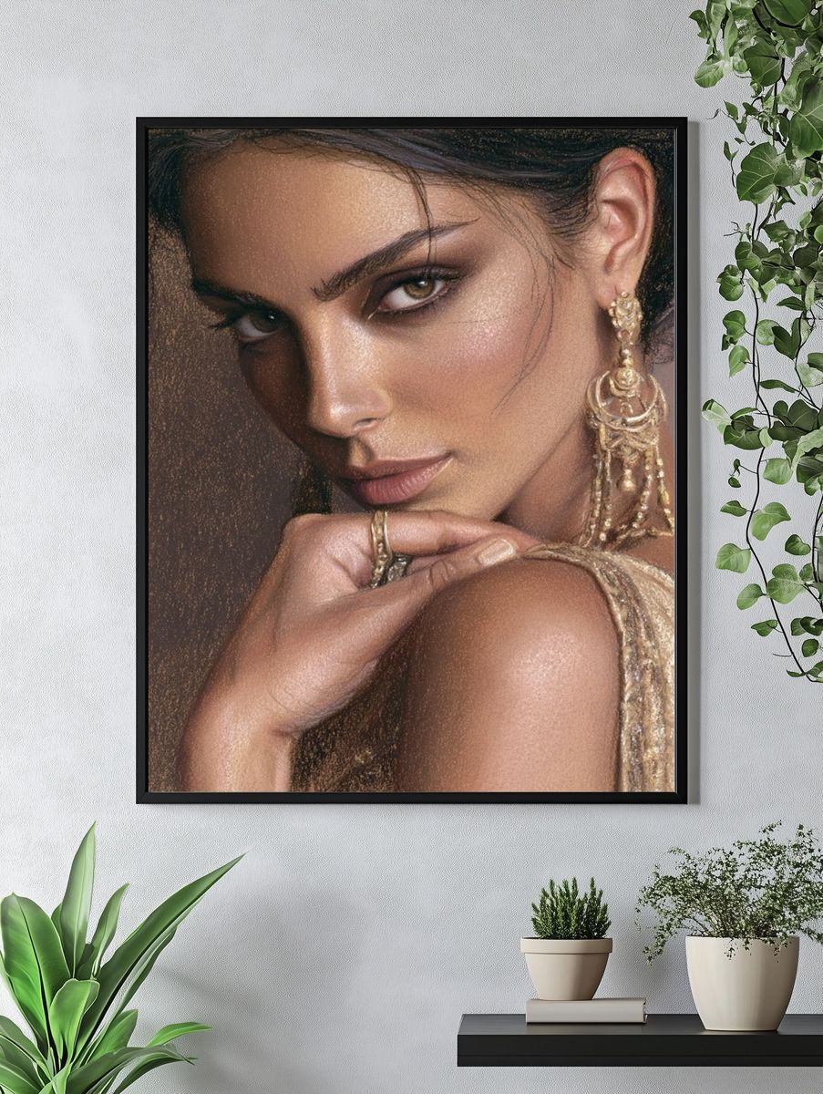 Elegant Woman Portrait Print. — room view 4