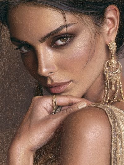 Elegant Woman Portrait Print. poster