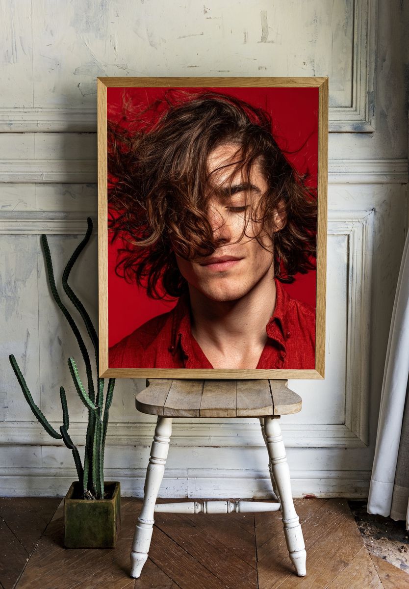 Red Portrait Photography Poster. — room view 1