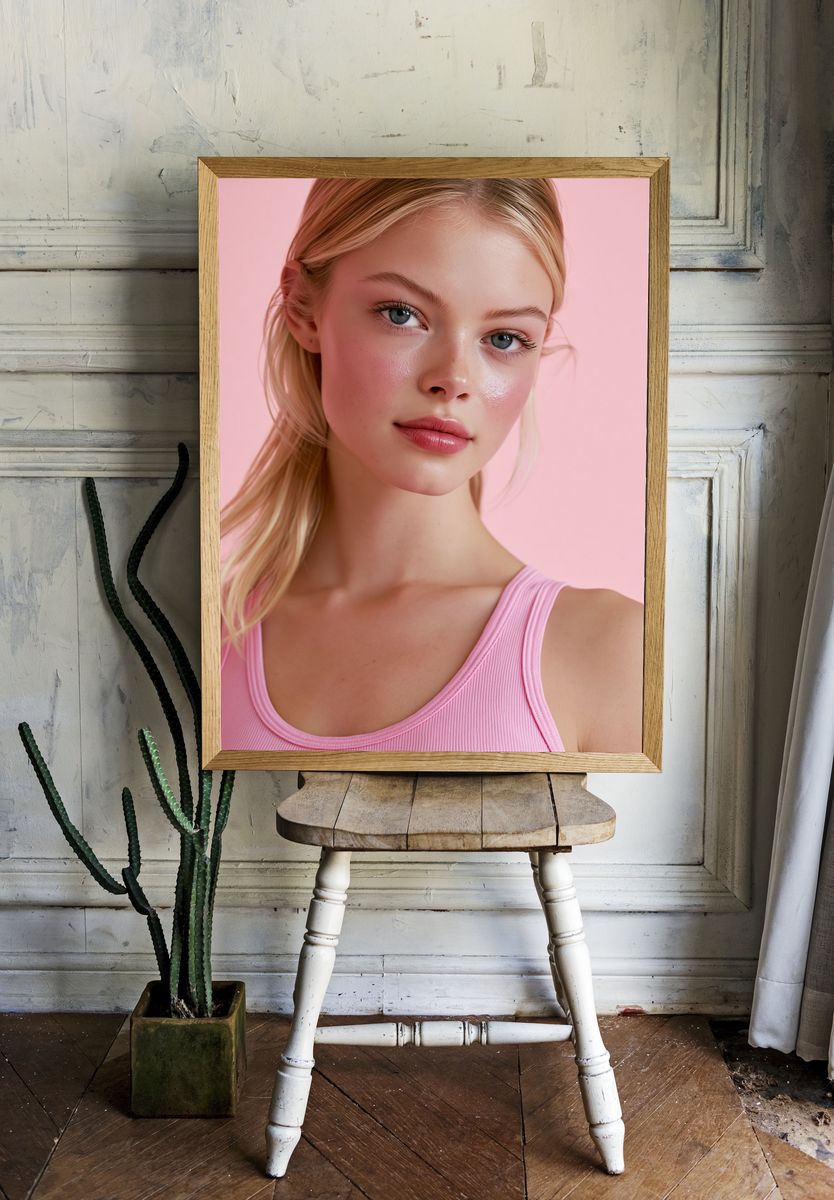 Pink Portrait Photography Poster. — room view 1