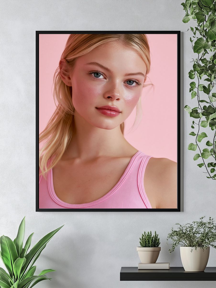 Pink Portrait Photography Poster. — room view 4