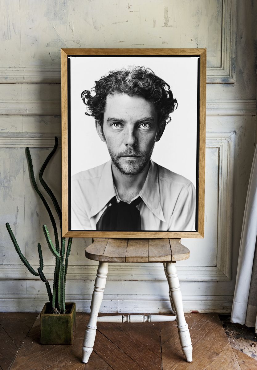 Intense Black and White Portrait Poster. — room view 1