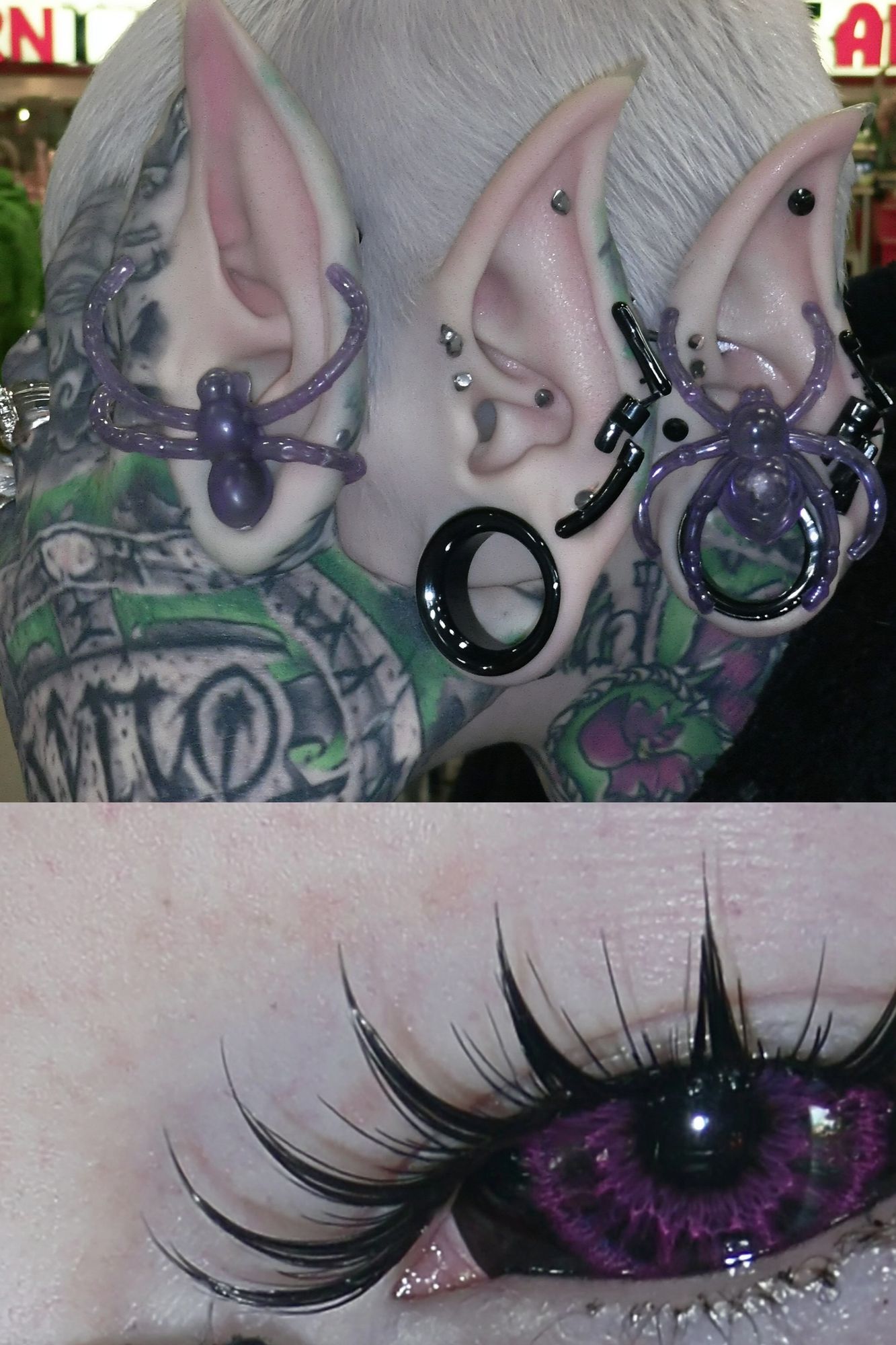 Pierced Ear and Violet Eye Print. poster — photography art