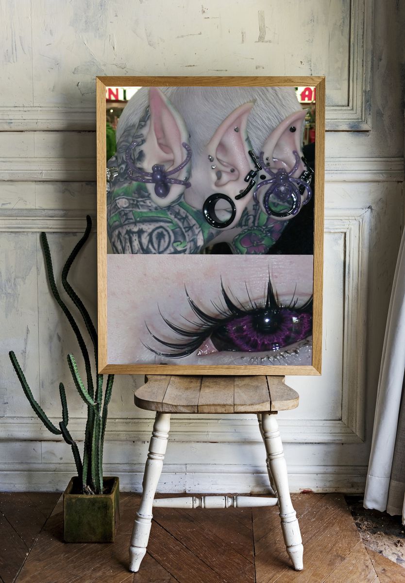 Pierced Ear and Violet Eye Print. room preview