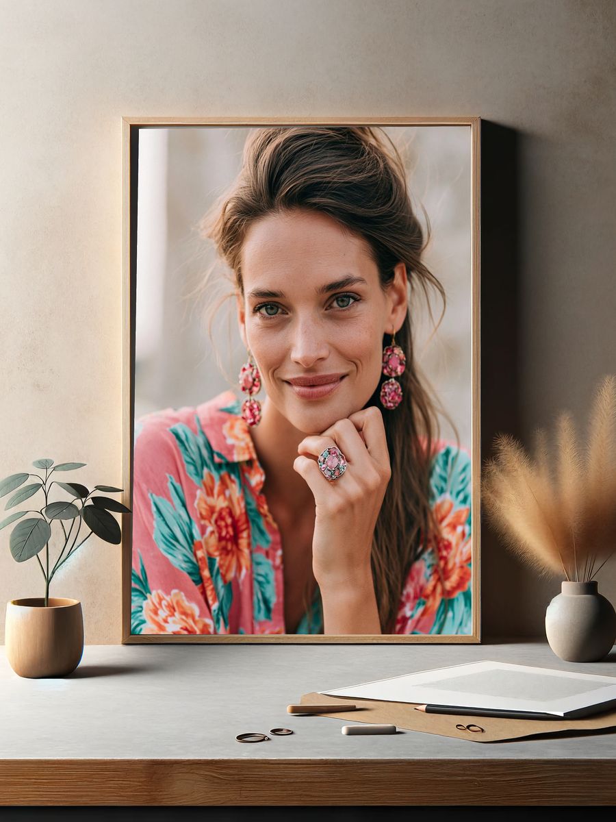Floral Portrait Photography Poster. — room view 2