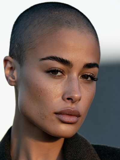 Shaved Head Portrait Photography Poster. poster